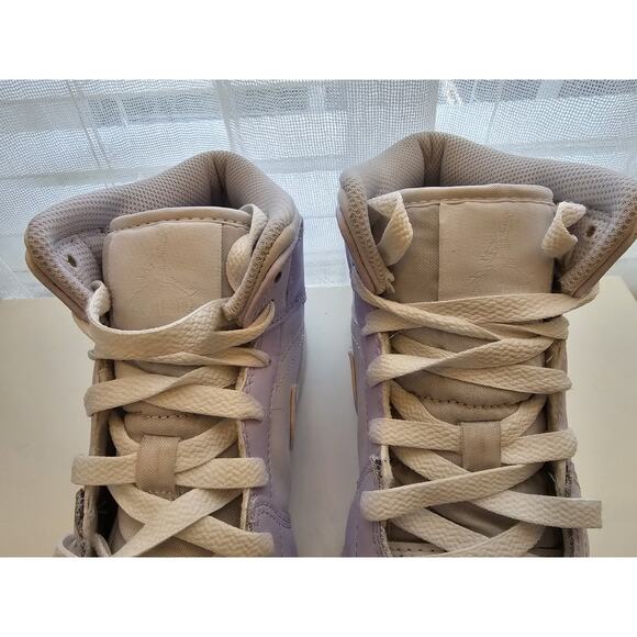 Nike Air Jordan 1 Mid GS 5Y White Lilac Purple Women 6.5 Youth Sneakers - Picture 5 of 9